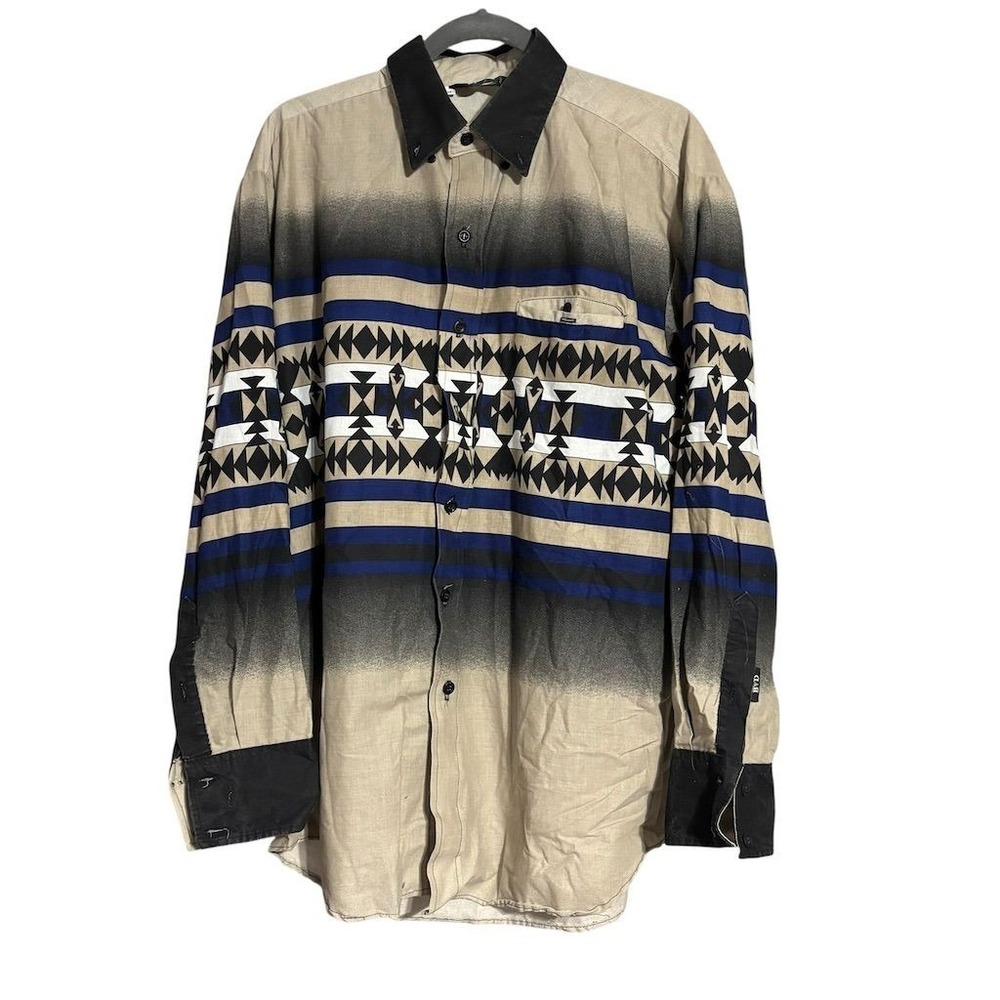 Brooks &‎ Dunn Men's L Vintage Aztec Western Button-Up Shirt Multicolor